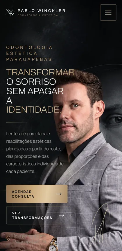 Site do Dr. Pablo Winckler no celular