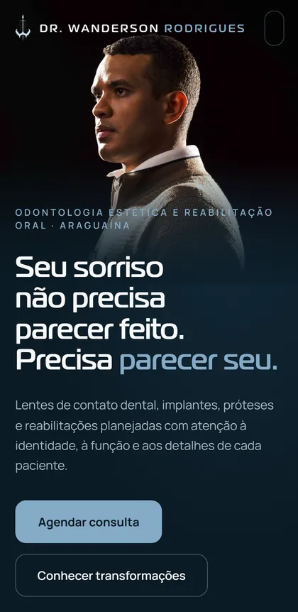 Site do Dr. Wanderson Rodrigues no celular